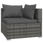 Preview: 9-tlg. Garten-Lounge-Set mit Kissen Grau Poly Rattan