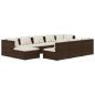 Preview: 10-tlg. Garten-Lounge-Set mit Kissen Braun Poly Rattan
