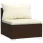 Preview: 10-tlg. Garten-Lounge-Set mit Kissen Braun Poly Rattan