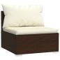Preview: 10-tlg. Garten-Lounge-Set mit Kissen Braun Poly Rattan