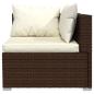 Preview: 10-tlg. Garten-Lounge-Set mit Kissen Braun Poly Rattan