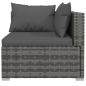 Preview: 10-tlg. Garten-Lounge-Set mit Kissen Grau Poly Rattan