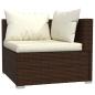 Preview: 10-tlg. Garten-Lounge-Set mit Kissen Braun Poly Rattan