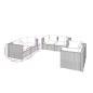 Preview: 6-tlg. Garten-Lounge-Set mit Kissen Poly Rattan Grau