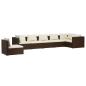 Preview: 7-tlg. Garten-Lounge-Set mit Kissen Poly Rattan Braun