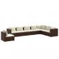 Preview: 8-tlg. Garten-Lounge-Set mit Kissen Poly Rattan Braun