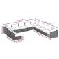 Preview: 11-tlg. Garten-Lounge-Set mit Kissen Braun Poly Rattan