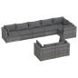 Preview: 8-tlg. Garten-Lounge-Set mit Kissen Grau Poly Rattan