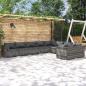 Preview: ARDEBO.de - 9-tlg. Garten-Lounge-Set mit Kissen Poly Rattan Grau