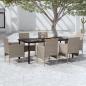 Preview: ARDEBO.de - 7-tlg. Garten-Essgruppe mit Kissen Beige und Schwarz
