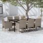 Preview: ARDEBO.de - 9-tlg. Garten-Essgruppe mit Kissen Beige und Schwarz