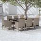 Preview: ARDEBO.de - 9-tlg. Garten-Essgruppe mit Kissen Beige und Schwarz