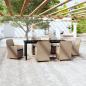 Preview: ARDEBO.de - 7-tlg. Garten-Essgruppe mit Kissen Braun