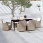 Preview: ARDEBO.de - 7-tlg. Garten-Essgruppe Braun