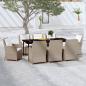 Preview: ARDEBO.de - 9-tlg. Garten-Essgruppe Braun