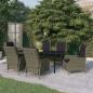 Preview: ARDEBO.de - 7-tlg. Garten-Essgruppe Braun