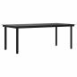 Preview: Garten-Esstisch Schwarz 200x100x74 cm Stahl und Glas