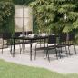 Preview: ARDEBO.de - Garten-Esstisch Schwarz 200x100x74 cm Stahl und Glas