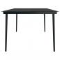 Preview: Garten-Esstisch Schwarz 200x100x74 cm Stahl und Glas