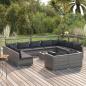 Preview: ARDEBO.de - 12-tlg. Garten-Lounge-Set mit Kissen Grau Poly Rattan