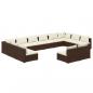 Preview: 12-tlg. Garten-Lounge-Set mit Kissen Braun Poly Rattan