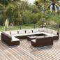Preview: ARDEBO.de - 13-tlg. Garten-Lounge-Set mit Kissen Braun Poly Rattan