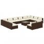 Preview: 13-tlg. Garten-Lounge-Set mit Kissen Braun Poly Rattan