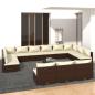 Preview: ARDEBO.de - 13-tlg. Garten-Lounge-Set mit Kissen Braun Poly Rattan