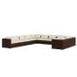 Preview: 11-tlg. Garten-Lounge-Set mit Kissen Poly Rattan Braun