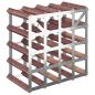 Preview: Weinregal für 20 Flaschen Braun Massivholz Kiefer