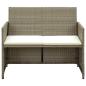 Preview: 4-tlg. Garten-Lounge-Set mit Auflagen Beige Poly Rattan