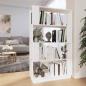 Preview: ARDEBO.de - Bücherregal/Raumteiler Weiß 80x25x132 cm Massivholz Kiefer