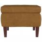 Preview: Hocker mit Holzbeinen Braun Samt