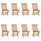 Preview: ARDEBO.de - Klappbare Gartenstühle 8 Stk. Massivholz Teak