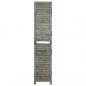 Preview: 4-tlg. Raumteiler Grau 143x166 cm Massivholz