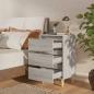 Preview: Nachttisch mit Massivholz-Beinen Grau Sonoma 40x35x69 cm