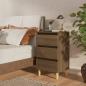 Preview: ARDEBO.de - Nachttisch mit Massivholz-Beinen Braun Eichen-Optik 40x35x69 cm