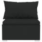 Preview: 12-tlg. Garten-Lounge-Set mit Kissen Poly Rattan Schwarz