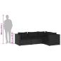 Preview: 4-tlg. Garten-Lounge-Set mit Kissen Poly Rattan Schwarz