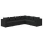 Preview: 6-tlg. Garten-Lounge-Set mit Kissen Poly Rattan Schwarz