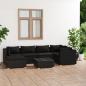 Preview: ARDEBO.de - 7-tlg. Garten-Lounge-Set mit Kissen Poly Rattan Schwarz