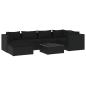Preview: 7-tlg. Garten-Lounge-Set mit Kissen Poly Rattan Schwarz