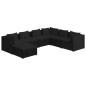 Preview: 7-tlg. Garten-Lounge-Set mit Kissen Poly Rattan Schwarz