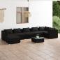 Preview: ARDEBO.de - 8-tlg. Garten-Lounge-Set mit Kissen Poly Rattan Schwarz