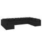 Preview: 9-tlg. Garten-Lounge-Set mit Kissen Poly Rattan Schwarz