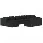 Preview: 9-tlg. Garten-Lounge-Set mit Kissen Schwarz Poly Rattan