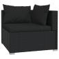 Preview: 9-tlg. Garten-Lounge-Set mit Kissen Schwarz Poly Rattan