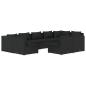 Preview: 9-tlg. Garten-Lounge-Set mit Kissen Schwarz Poly Rattan