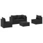 Preview: 5-tlg. Garten-Lounge-Set mit Kissen Poly Rattan Schwarz