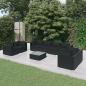 Preview: ARDEBO.de - 9-tlg. Garten-Lounge-Set mit Kissen Poly Rattan Schwarz